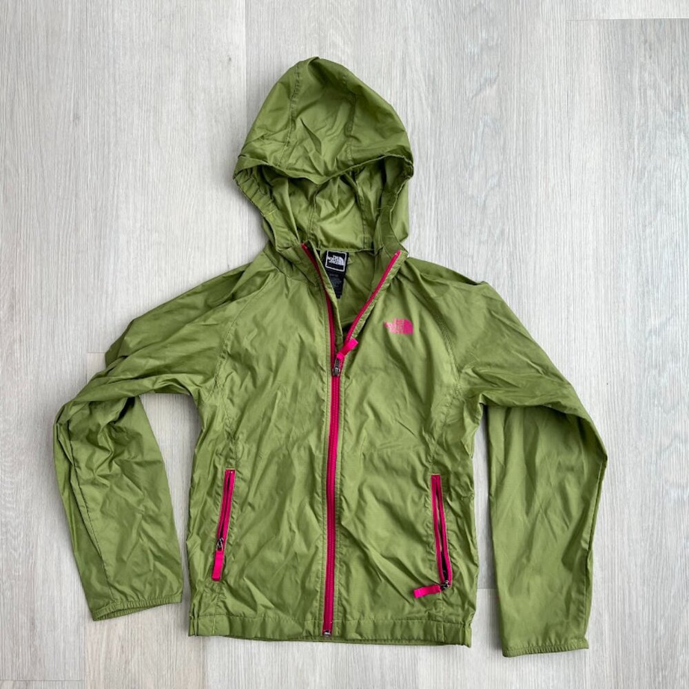Girls' North Face Lightweight Jacket - Green, Size Medium 10/12